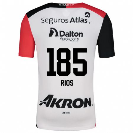 Kandiny Hombre Camiseta Víctor Ríos #185 Blanco Rojo Negro 2ª Equipación 2024/25 La Camisa