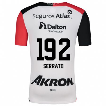 Kandiny Hombre Camiseta Jesús Serrato #192 Blanco Rojo Negro 2ª Equipación 2024/25 La Camisa