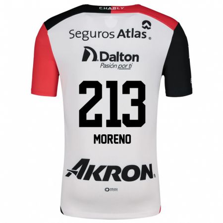 Kandiny Hombre Camiseta Eduardo Moreno #213 Blanco Rojo Negro 2ª Equipación 2024/25 La Camisa