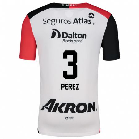 Kandiny Uomo Maglia María Fernanda Pérez #3 Bianco Rosso Nero Kit Gara Away 2024/25 Maglietta