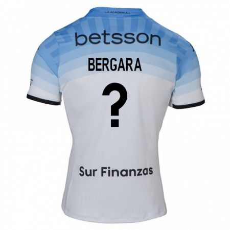 Kandiny Uomo Maglia Matías Bergara #0 Bianco Blu Nero Kit Gara Away 2024/25 Maglietta