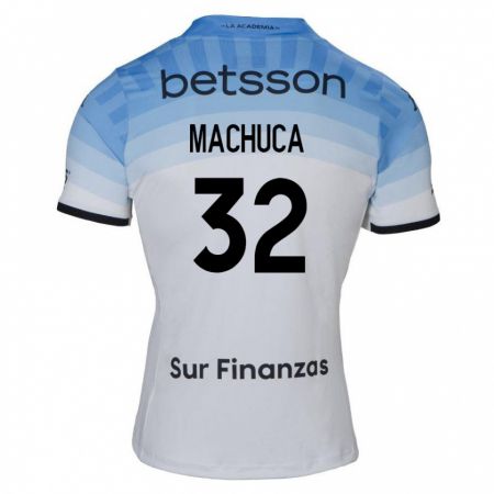 Kandiny Uomo Maglia Elías Machuca #32 Bianco Blu Nero Kit Gara Away 2024/25 Maglietta