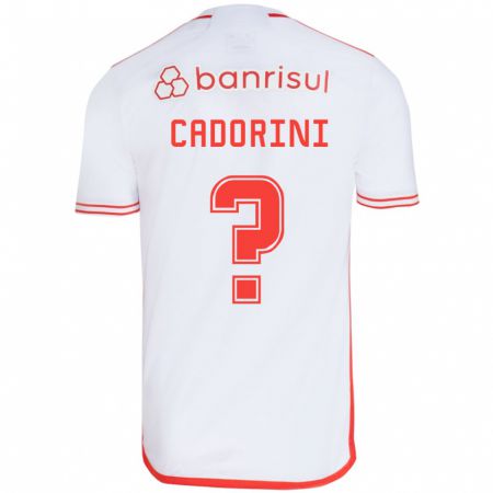 Kandiny Uomo Maglia Matheus Cadorini #0 Bianco Rosso Kit Gara Away 2024/25 Maglietta