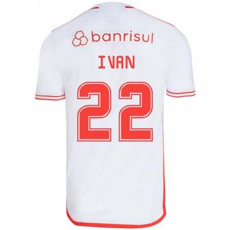 Kandiny Hombre Camiseta Ivan #22 Blanco Rojo 2ª Equipación 2024/25 La Camisa