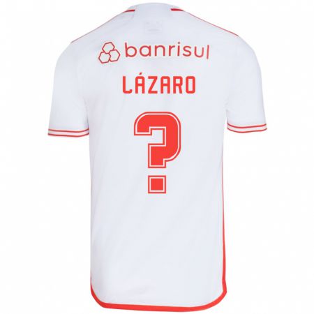 Kandiny Uomo Maglia Lázaro #0 Bianco Rosso Kit Gara Away 2024/25 Maglietta