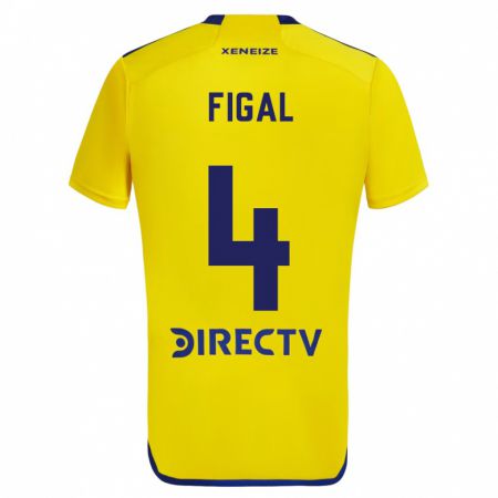 Kandiny Uomo Maglia Nicolás Figal #4 Giallo Blu Kit Gara Away 2024/25 Maglietta