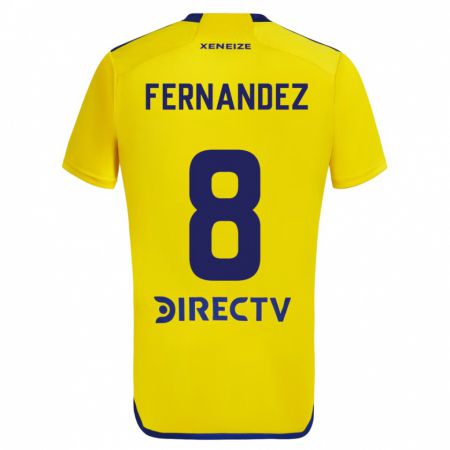 Kandiny Uomo Maglia Pol Fernández #8 Giallo Blu Kit Gara Away 2024/25 Maglietta