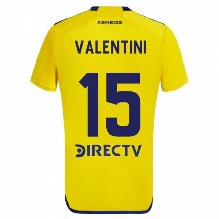 Kandiny Uomo Maglia Nicolás Valentini #15 Giallo Blu Kit Gara Away 2024/25 Maglietta