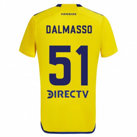 Kandiny Heren Santiago Dalmasso #51 Geel Blauw Uitshirt Uittenue 2024/25 T-Shirt