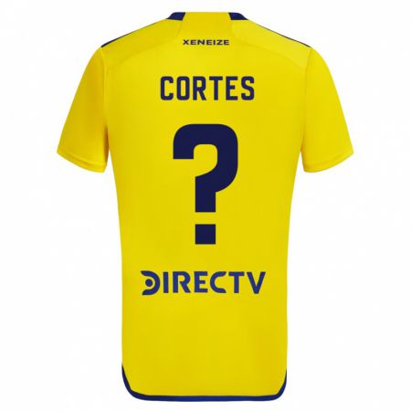 Kandiny Uomo Maglia Brandon Cortés #0 Giallo Blu Kit Gara Away 2024/25 Maglietta