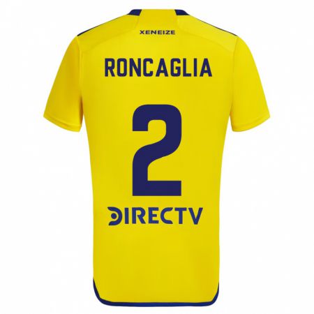 Kandiny Uomo Maglia Facundo Roncaglia #2 Giallo Blu Kit Gara Away 2024/25 Maglietta