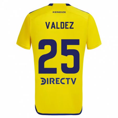 Kandiny Heren Bruno Valdez #25 Geel Blauw Uitshirt Uittenue 2024/25 T-Shirt