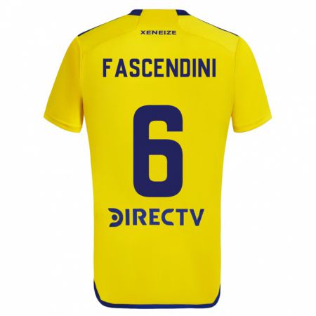 Kandiny Uomo Maglia Valentín Fascendini #6 Giallo Blu Kit Gara Away 2024/25 Maglietta