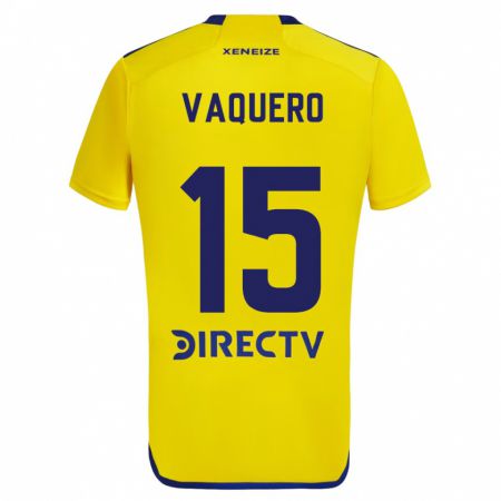 Kandiny Uomo Maglia Iván Vaquero #15 Giallo Blu Kit Gara Away 2024/25 Maglietta