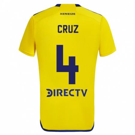 Kandiny Uomo Maglia Julieta Cruz #4 Giallo Blu Kit Gara Away 2024/25 Maglietta