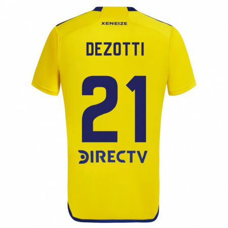 Kandiny Uomo Maglia Martina Dezotti #21 Giallo Blu Kit Gara Away 2024/25 Maglietta