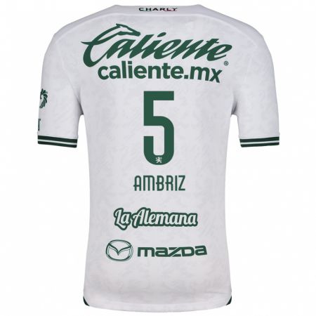 Kandiny Uomo Maglia Fidel Ambríz #5 Bianco Verde Kit Gara Away 2024/25 Maglietta