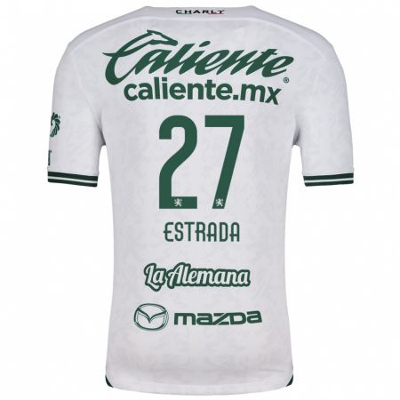 Kandiny Uomo Maglia Ángel Estrada #27 Bianco Verde Kit Gara Away 2024/25 Maglietta