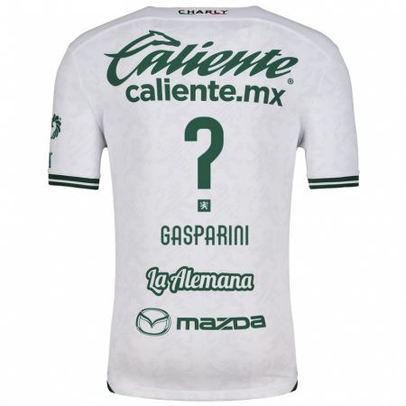 Kandiny Uomo Maglia Joaquín Gasparini #0 Bianco Verde Kit Gara Away 2024/25 Maglietta