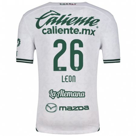 Kandiny Uomo Maglia Armando León #26 Bianco Verde Kit Gara Away 2024/25 Maglietta