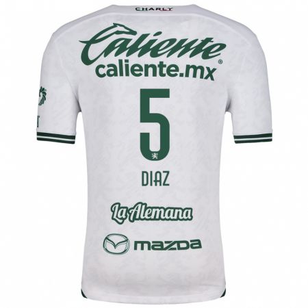 Kandiny Uomo Maglia Brenda Díaz #5 Bianco Verde Kit Gara Away 2024/25 Maglietta