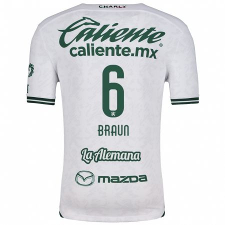 Kandiny Uomo Maglia Sophia Braun #6 Bianco Verde Kit Gara Away 2024/25 Maglietta