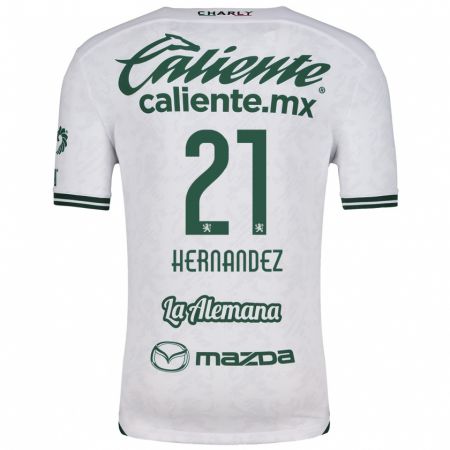 Kandiny Heren Alexa Hernández #21 Wit Groen Uitshirt Uittenue 2024/25 T-Shirt België