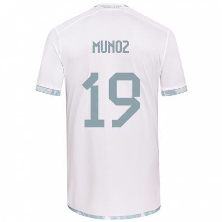 Kandiny Uomo Maglia Cristóbal Muñoz #19 Bianco Grigio Kit Gara Away 2024/25 Maglietta