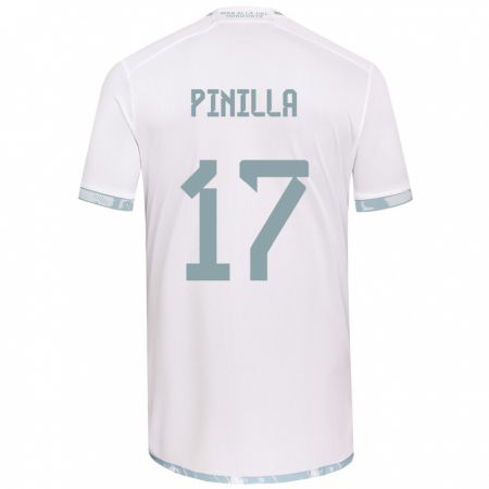 Kandiny Uomo Maglia Fernanda Pinilla #17 Bianco Grigio Kit Gara Away 2024/25 Maglietta