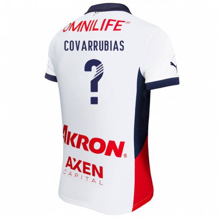 Kandiny Hombre Camiseta Diego Covarrubias #0 Blanco Rojo Azul 2ª Equipación 2024/25 La Camisa