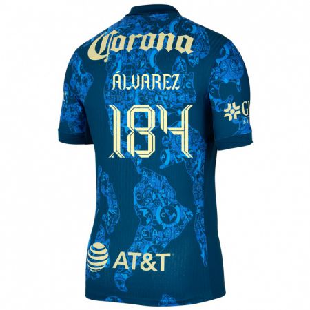 Kandiny Uomo Maglia Antonio Álvarez #184 Blu Giallo Kit Gara Away 2024/25 Maglietta