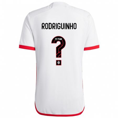 Kandiny Uomo Maglia Rodriguinho #0 Bianco Rosso Kit Gara Away 2024/25 Maglietta