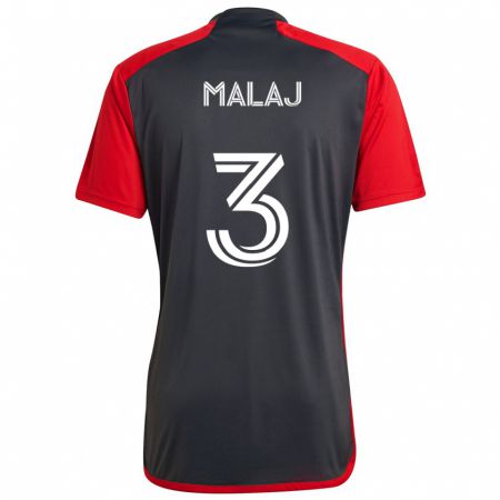 Kandiny Mujer Camiseta Albert Malaj #3 Rojo Grayn 1ª Equipación 2024/25 La Camisa México