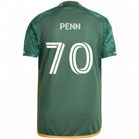 Kandiny Mujer Camiseta Josh Penn #70 Verde Naranja 1ª Equipación 2024/25 La Camisa