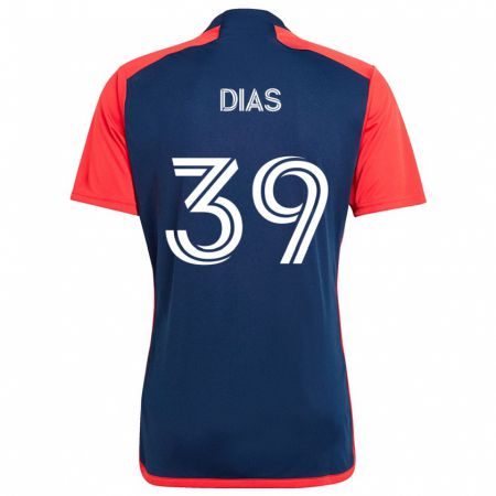 Kandiny Dames Marcos Dias #39 Blauw Rood Thuisshirt Thuistenue 2024/25 T-Shirt