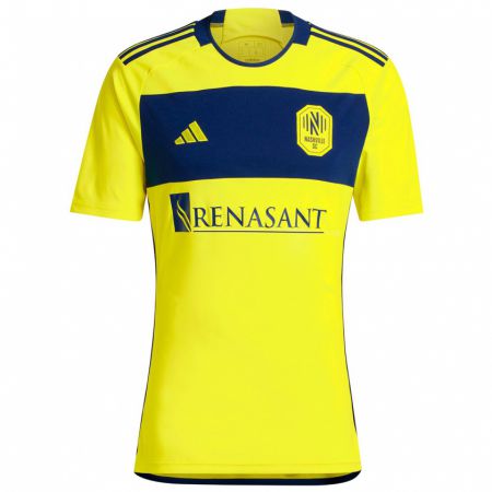 Kandiny Dames Jonathan Hernandez #0 Geel Blauw Thuisshirt Thuistenue 2024/25 T-Shirt België