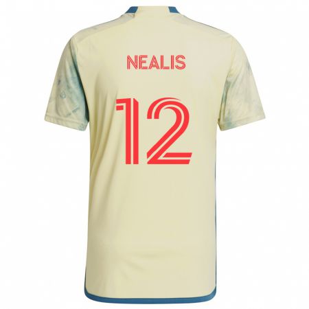 Kandiny Dames Dylan Nealis #12 Geel Rood Blauw Thuisshirt Thuistenue 2024/25 T-Shirt België