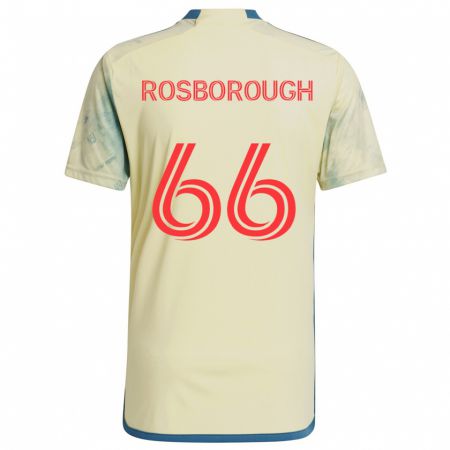 Kandiny Dames Tanner Rosborough #66 Geel Rood Blauw Thuisshirt Thuistenue 2024/25 T-Shirt België