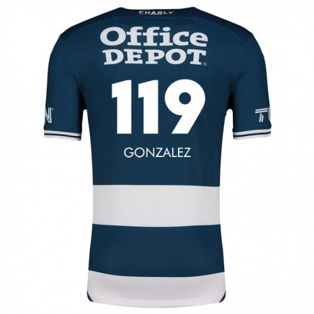 Kandiny Mujer Camiseta Juan González #119 Azul Blanco 1ª Equipación 2024/25 La Camisa