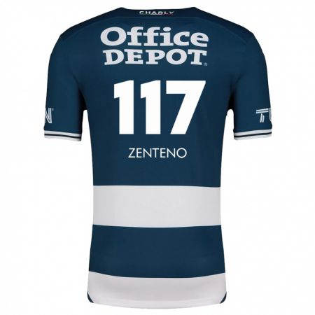 Kandiny Mujer Camiseta Gustavo Zenteno #117 Azul Blanco 1ª Equipación 2024/25 La Camisa