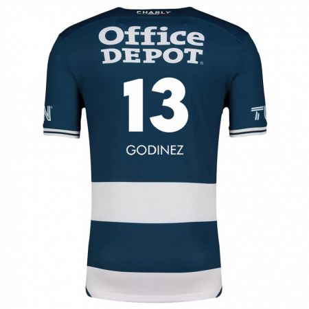 Kandiny Mujer Camiseta Alexandra Godínez #13 Azul Blanco 1ª Equipación 2024/25 La Camisa