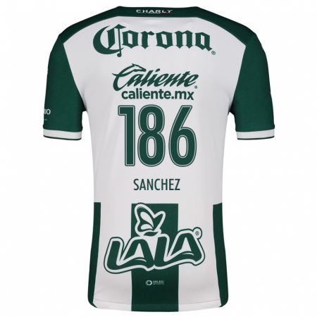 Kandiny Mujer Camiseta David Sánchez #186 Verde Blanco 1ª Equipación 2024/25 La Camisa