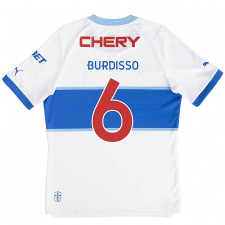 Kandiny Dames Guillermo Burdisso #6 Wit Blauw Thuisshirt Thuistenue 2024/25 T-Shirt