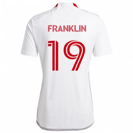 Kandiny Dames Kobe Franklin #19 Wit Rood Uitshirt Uittenue 2024/25 T-Shirt België