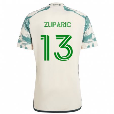 Kandiny Mujer Camiseta Dario Zuparic #13 Beige Marrón 2ª Equipación 2024/25 La Camisa