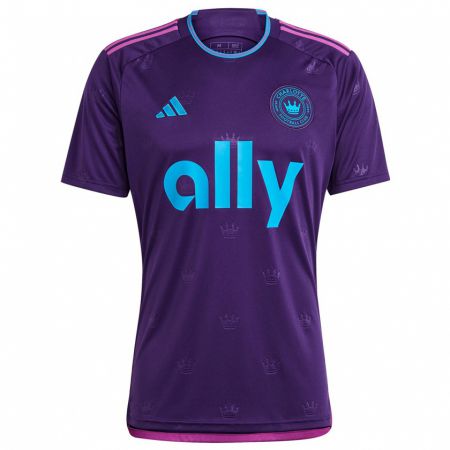 Kandiny Mujer Camiseta Harrison Afful #25 Azul Morado 2ª Equipación 2024/25 La Camisa