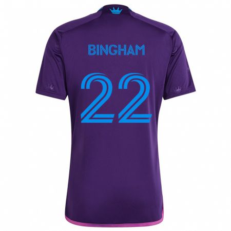 Kandiny Donna Maglia David Bingham #22 Viola Blu Kit Gara Away 2024/25 Maglietta