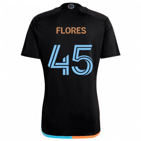 Kandiny Dames Brian Flores #45 Zwart Oranje Blauw Uitshirt Uittenue 2024/25 T-Shirt