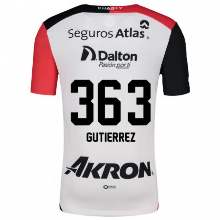 Kandiny Donna Maglia Orlando Gutiérrez #363 Bianco Rosso Nero Kit Gara Away 2024/25 Maglietta