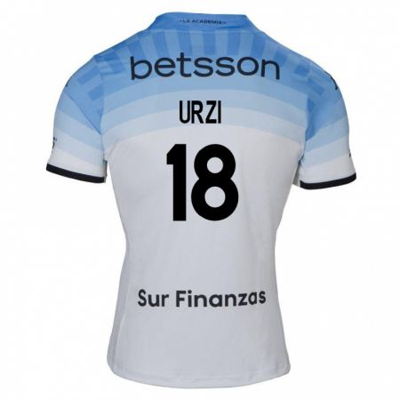 Kandiny Donna Maglia Agustín Urzi #18 Bianco Blu Nero Kit Gara Away 2024/25 Maglietta